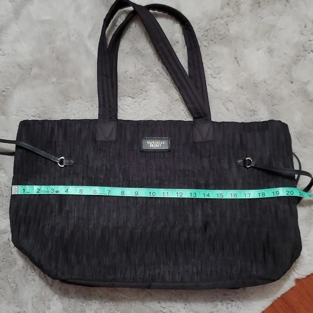 Victoria Secret black ruffles large tote bag
